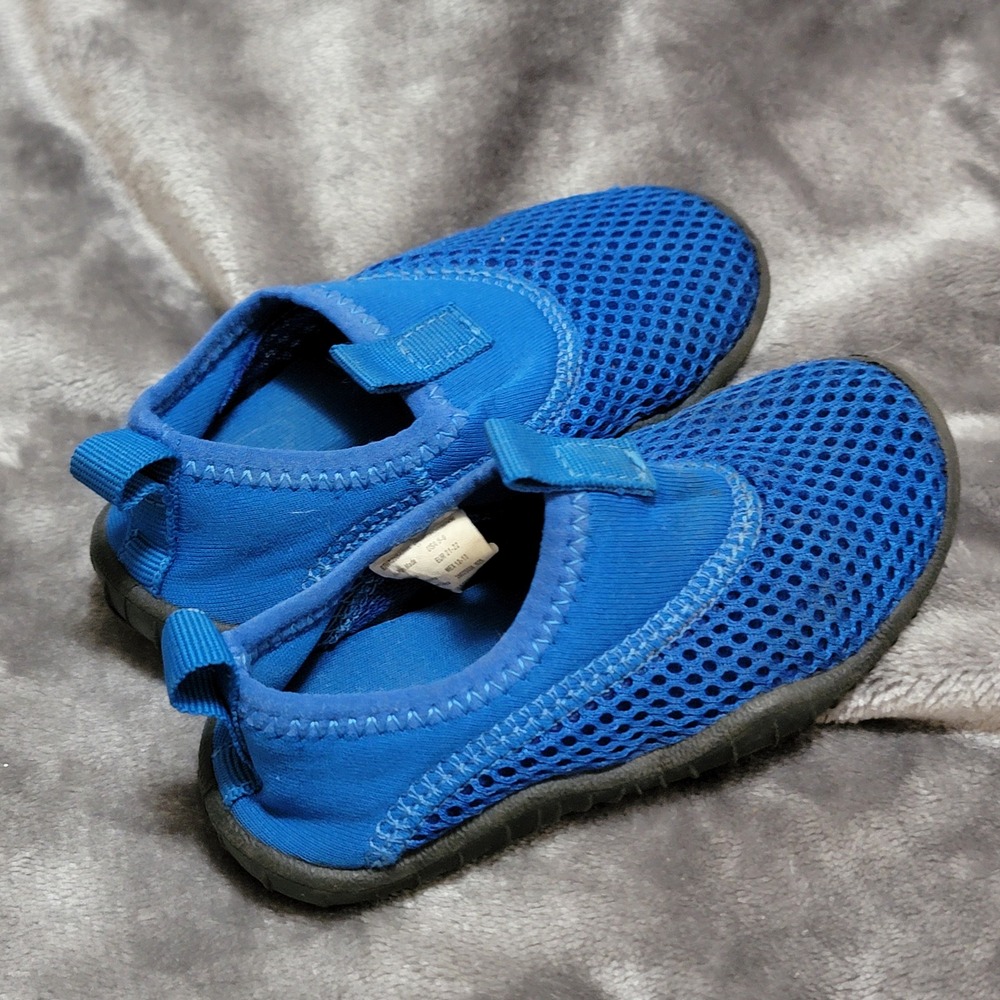 Wonder Nation Water Shoes Kids 5-6 Blue Excellent Mesh Slip On Aqua Socks S913
